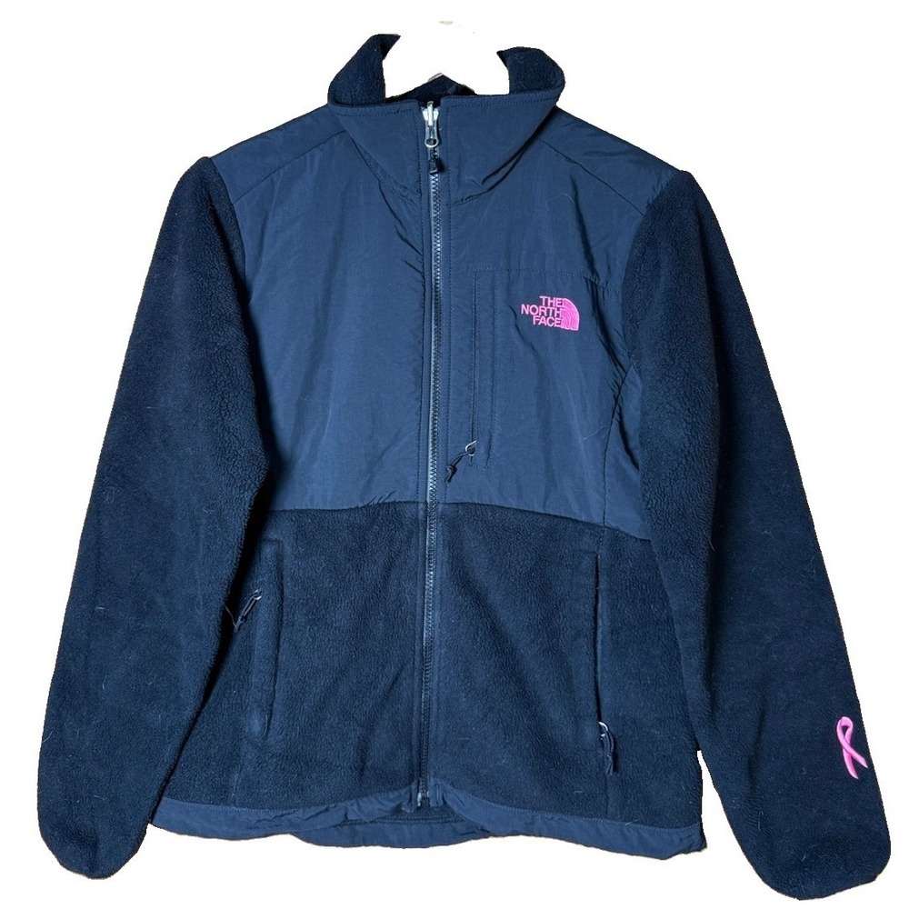 The North Face Jacket Womens Small Black Denali Polartec Breast Cancer Awareness
